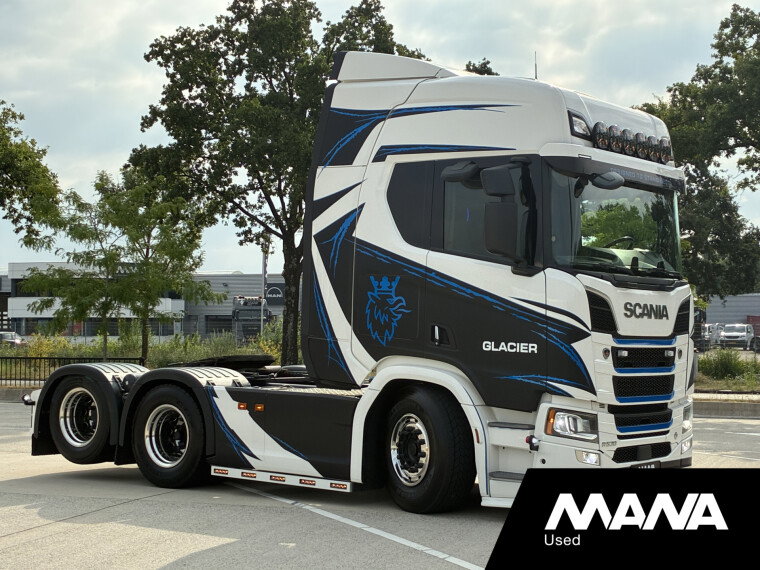 Scania R R530 V8 6x2 LL Glacier SHOWTRUCK // BUFFL opbouw - PTO Retarder Lift as Boogie