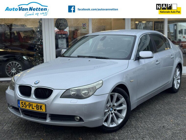 Foto van BMW 5 Serie 520i 6 cilinder 170pk Automaat,Executive uitv.,CLima,Cruise,Lmv,Pdc,Gr.Navi,