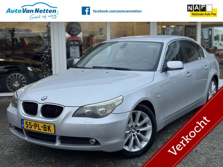 Foto van BMW 5 Serie 520i 6 cilinder 170pk Automaat,Executive uitv.,CLima,Cruise,Lmv,Pdc,Gr.Navi,