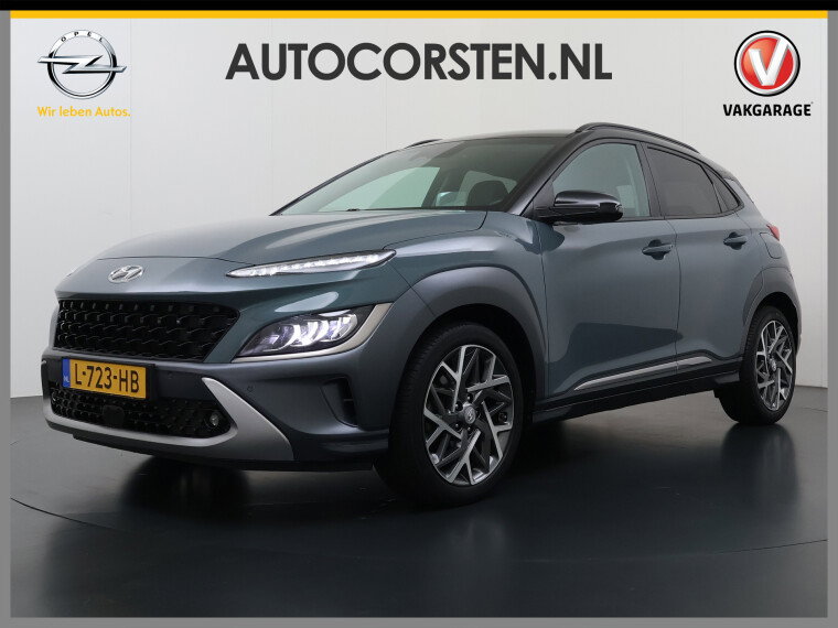 Foto van Hyundai Kona 1.6GDI HEV Hybride Premium Adap.Cruise Leder+Verwarming+Ventilatie Head-Up Display Camera Apple Carplay Android Auto Navi Ecc Pdc