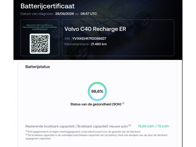 Foto van Volvo C40 Single Motor Extended Range Ultimate 82 kWh